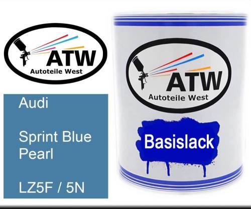 Audi, Sprint Blue Pearl, LZ5F / 5N: 1L Lackdose, von ATW Autoteile West.